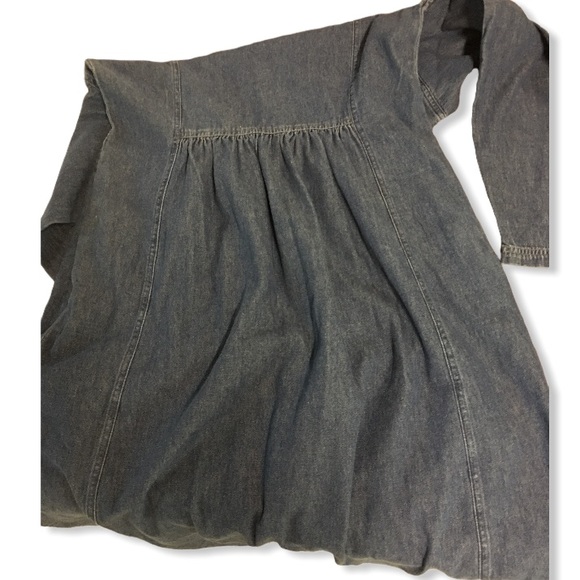 Vintage Denim Maxi Dress Long Sleeve Pockets 90’s Grunge - Picture 5 of 10